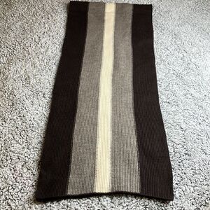 GAP 100% Merino Wool scarf wrap. Dark grey/cream/brown